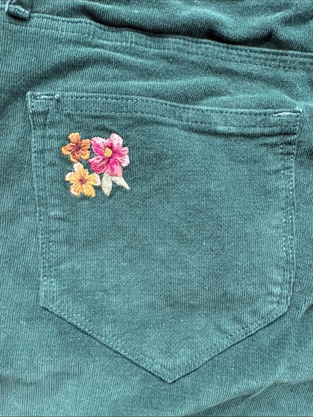 Driftwood Farrah Floral Embroidered Corduroy Flare Jeans Womens Size 30 x 32 - Picture 13 of 13